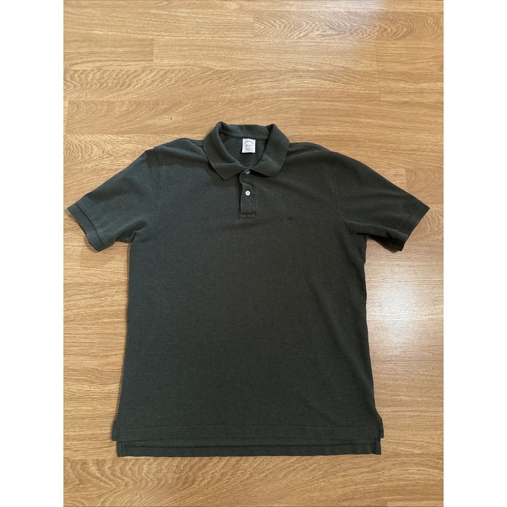 Brooks Brothers Performance Polo Shirt Men's Large Green‎ Original Fit Logo EUC